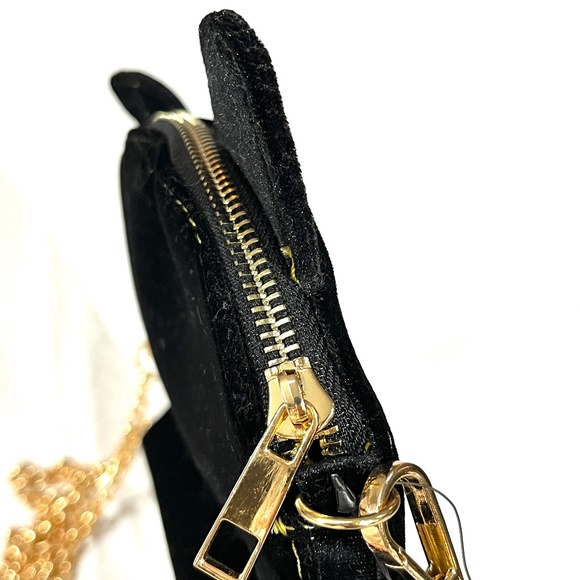 New TodoModa Black Velvet Cat Purse with Removable Chain - Picture 7 of 16